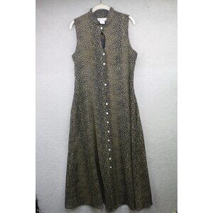 David Warren NY Vtg Sleeveless Button Up Dress-Size 10-Back Straps-Y2K-90's